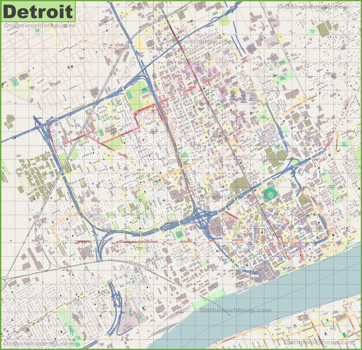 Mapa de calles de Detroit